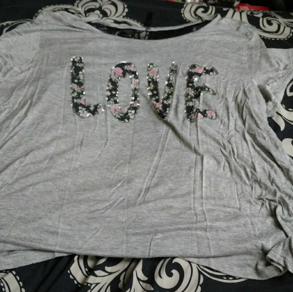 Lacey Drape Floral Love Shirt